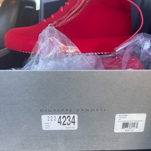 Brand new never worn red suede Giuseppe’s